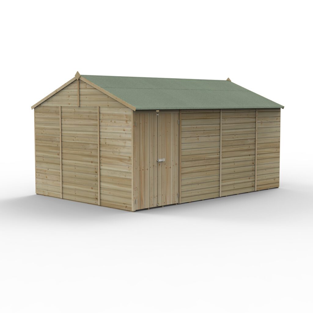 Beckwood 15×10 Reverse Apex Shed – No Windows – Double Door 5013053197936 2